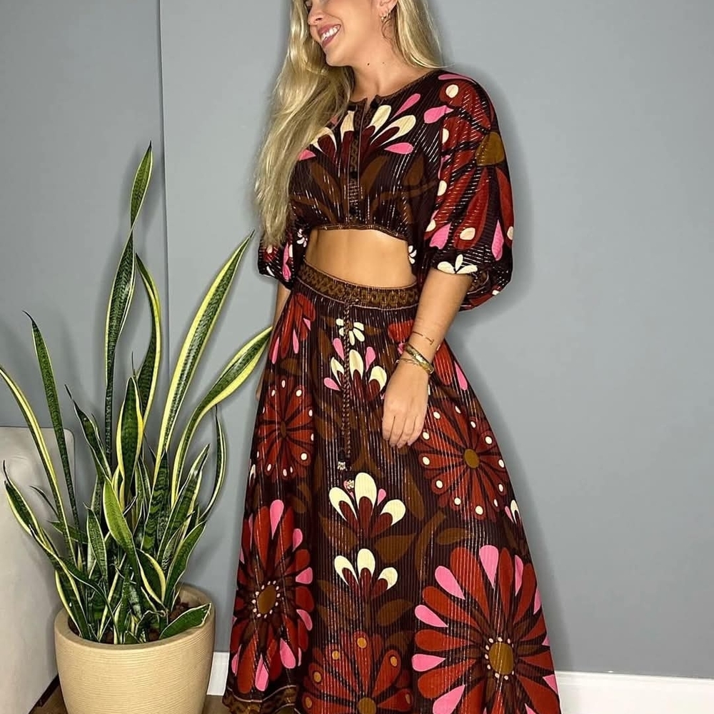 NWT Rare FARM RIO BRAZIL Florejo 2 Piece Set Size Small